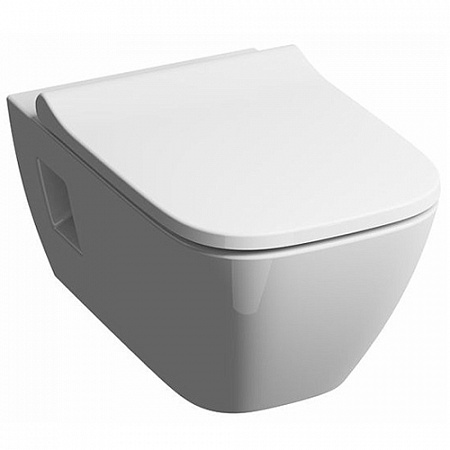 Комплект подвесной унитаз Geberit Renova Plan безободковый белый + крышка-сиденье с микролифтом - фото Geberit (Геберит) Shop