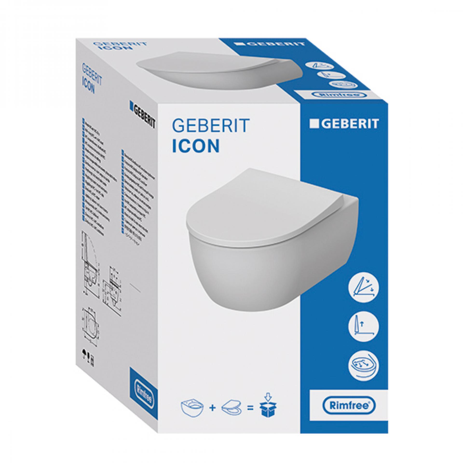 Комплект инсталляция Geberit Duofix с подвесным унитазом iCon 500.300.01.I с сиденьем микролифт и клавишей - фото Geberit (Геберит) Shop