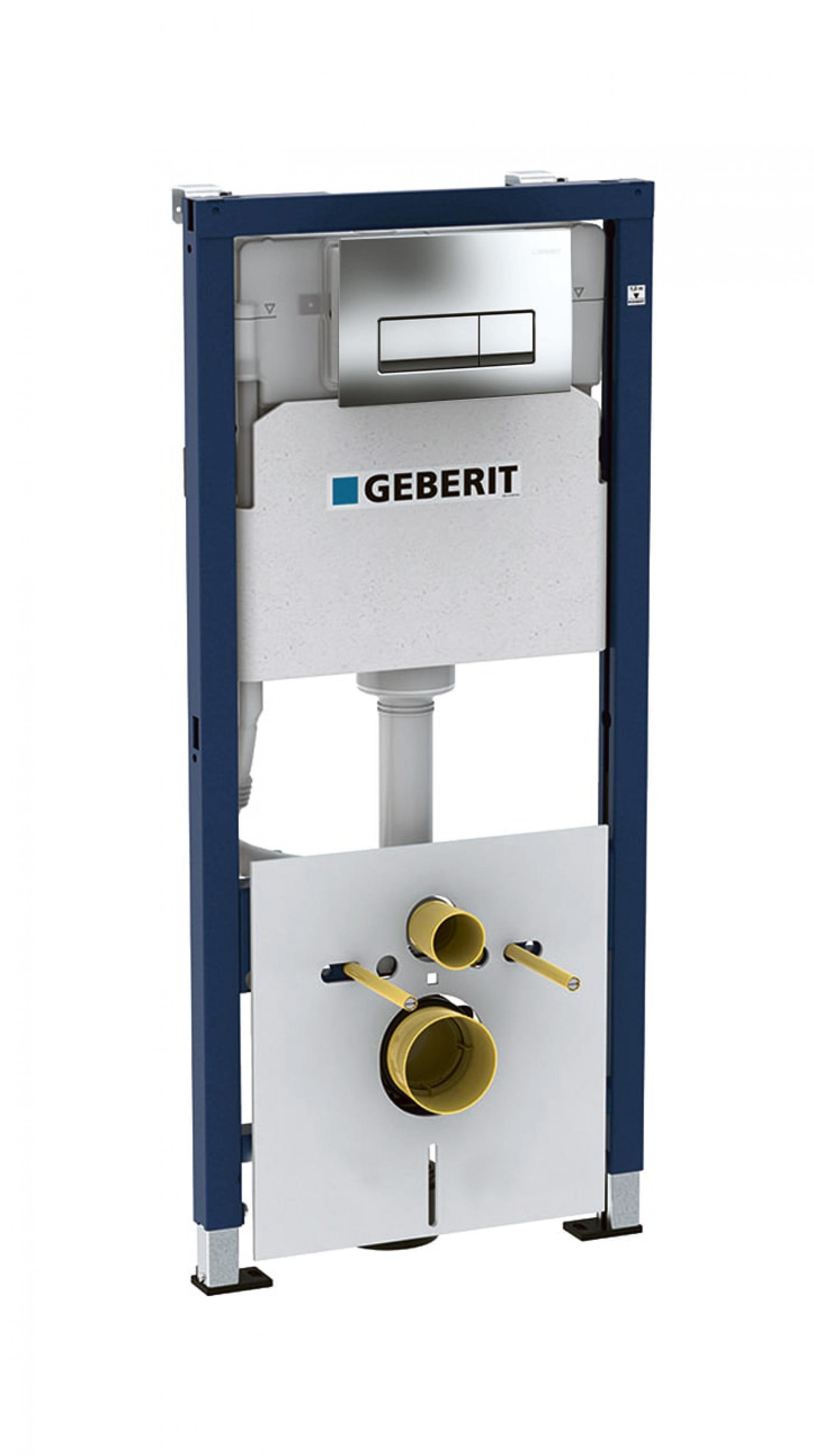 Комплект Geberit Duofix 458.128.21.1 для подвесного унитаза, 112 см, со смывным бачком скрытого монтажа Delta 12 см, смывная клавиша Delta51 (хром)